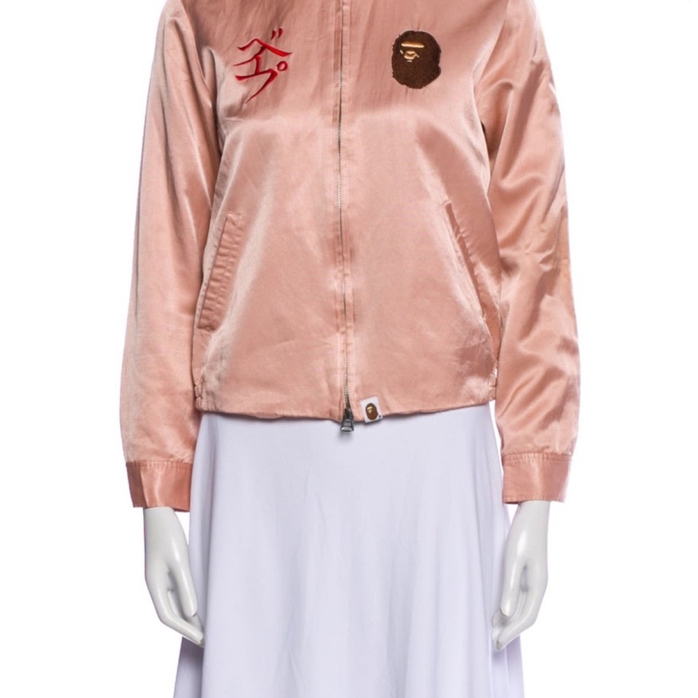 Bape Pink Bomber Jacket Satin Finish